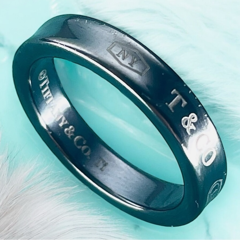 AUTHENTIC Tiffany & Co. 1837 4mm Titanium Band Ring Size US 5.75 BEAUTY!